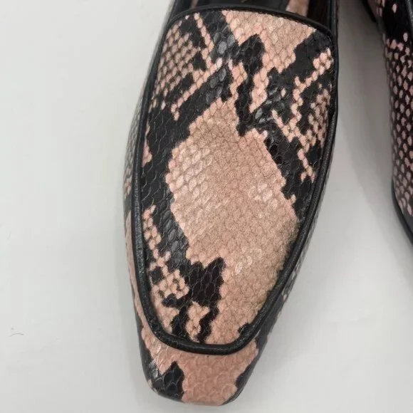 Marion Parke Caroline Snakeskin Embossed Leather Loafer in Pink Python - Size 6 - Picture 3 of 8